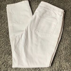 🌖 Eileen Fisher White Zipper Ankle Skinny Jeans